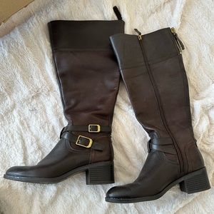 Brown Leather Wide Calf Franco Sarto Boots